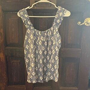 NWT!  Maurices Blue and White Patterned Blouse
